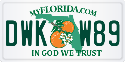 FL license plate DWKW89