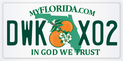 FL license plate DWKX02