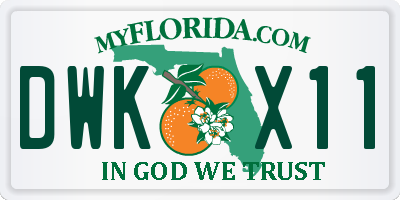 FL license plate DWKX11