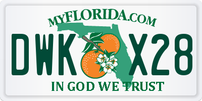 FL license plate DWKX28