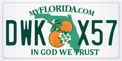 FL license plate DWKX57
