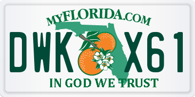 FL license plate DWKX61