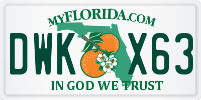 FL license plate DWKX63