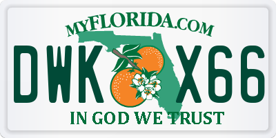 FL license plate DWKX66