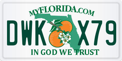 FL license plate DWKX79