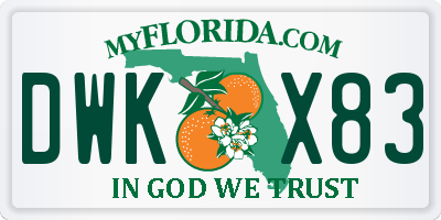 FL license plate DWKX83