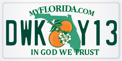 FL license plate DWKY13