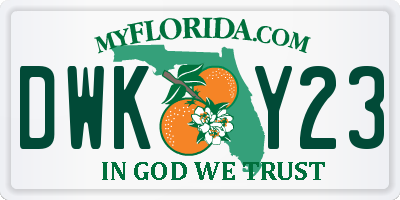 FL license plate DWKY23