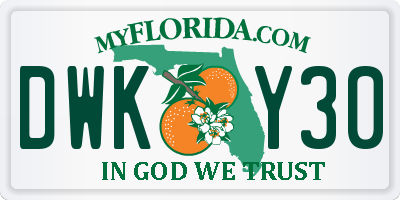 FL license plate DWKY30