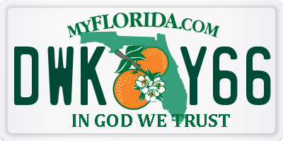 FL license plate DWKY66