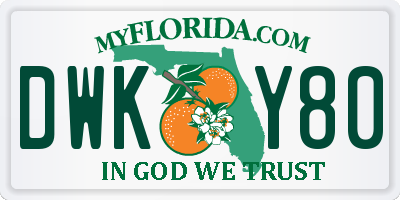 FL license plate DWKY80