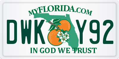 FL license plate DWKY92
