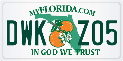 FL license plate DWKZ05