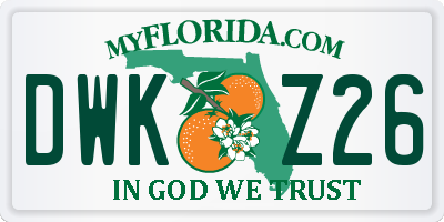 FL license plate DWKZ26