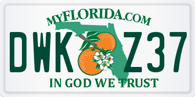FL license plate DWKZ37