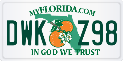 FL license plate DWKZ98