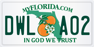 FL license plate DWLA02