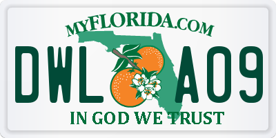 FL license plate DWLA09