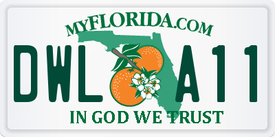 FL license plate DWLA11