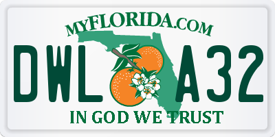 FL license plate DWLA32