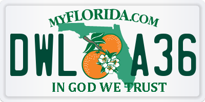 FL license plate DWLA36
