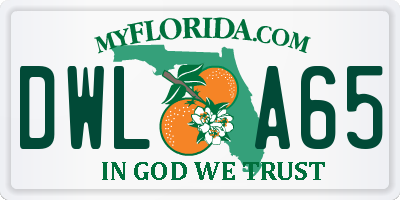 FL license plate DWLA65
