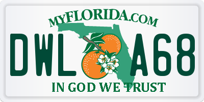 FL license plate DWLA68