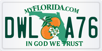 FL license plate DWLA76
