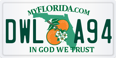FL license plate DWLA94
