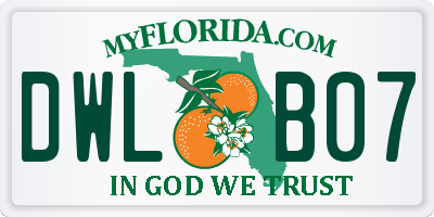 FL license plate DWLB07