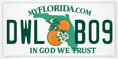 FL license plate DWLB09
