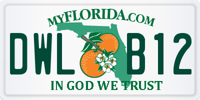 FL license plate DWLB12