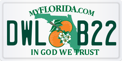 FL license plate DWLB22