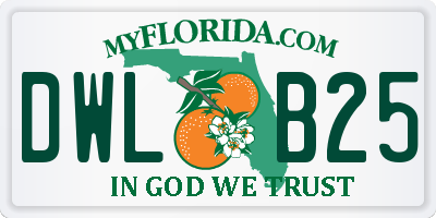 FL license plate DWLB25