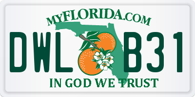 FL license plate DWLB31