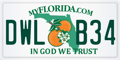 FL license plate DWLB34