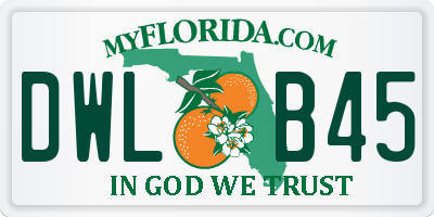 FL license plate DWLB45
