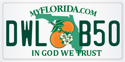 FL license plate DWLB50