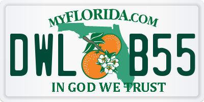 FL license plate DWLB55