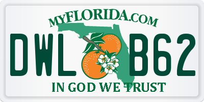 FL license plate DWLB62