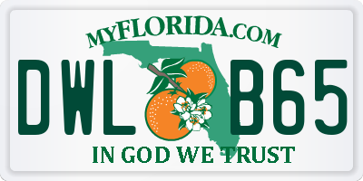 FL license plate DWLB65