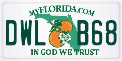 FL license plate DWLB68