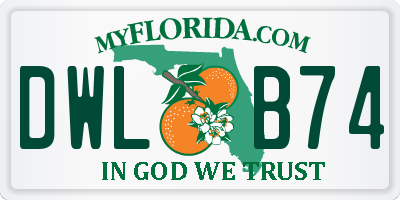 FL license plate DWLB74