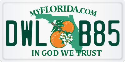 FL license plate DWLB85