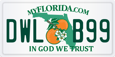 FL license plate DWLB99