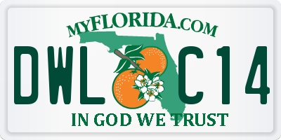 FL license plate DWLC14