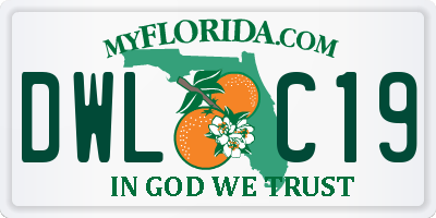 FL license plate DWLC19