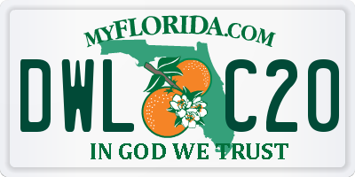 FL license plate DWLC20