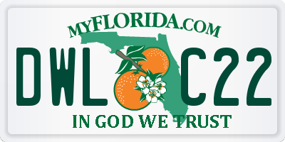 FL license plate DWLC22