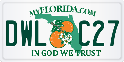 FL license plate DWLC27
